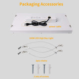 Bieuoram 2 ft. 100-Watt Integrated LED White LED Linear High Bay Light 16000 Lumens 5000K Daylight for Shop, Warehouse (1-Pack）