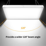 Bieuoram 2ft 400-Watt-Equivalent Integrated LED White High Bay Light 5000K Industrial Workshop Linear Hanging Light （2 Pack）