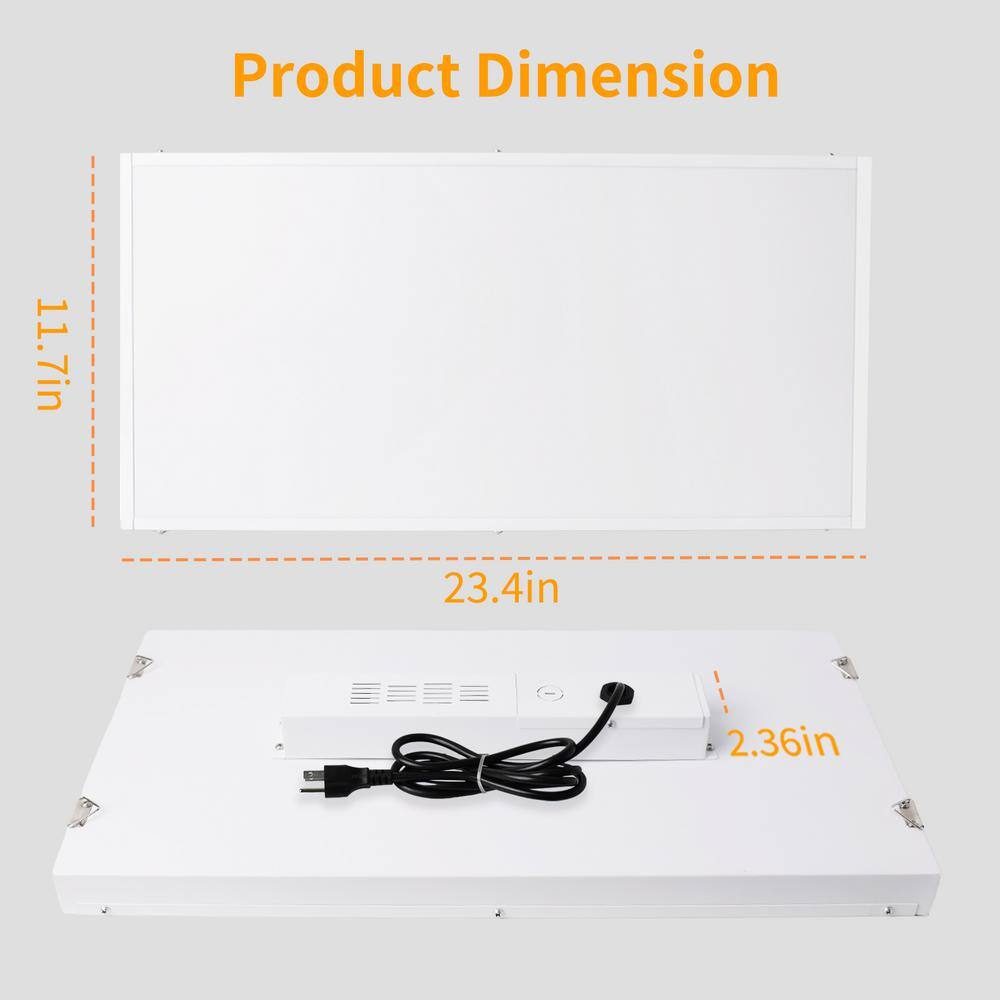 Bieuoram 2ft 400-Watt-Equivalent Integrated LED White High Bay Light 5000K Industrial Workshop Linear Hanging Light （2 Pack）