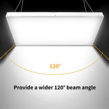 Bieuoram 2ft 400-Watt-Equivalent Integrated LED White High Bay Light 5000K Industrial Workshop Linear Hanging Light （6 Pack）