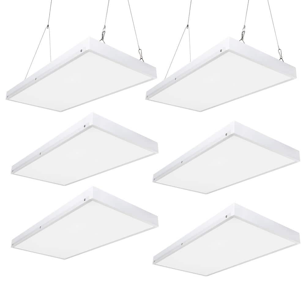 Bieuoram 2ft. 100-Watt Integrated LED White LED Linear High Bay Light 16000 Lumens 5000K Daylight for Shop, Warehouse (6-Pack）