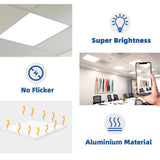 Bieuoram 2 ft. x 2 ft. 5800 Lumens Integrated LED Panel Light, 5000K Daylight, Dimmable (4 Pack)