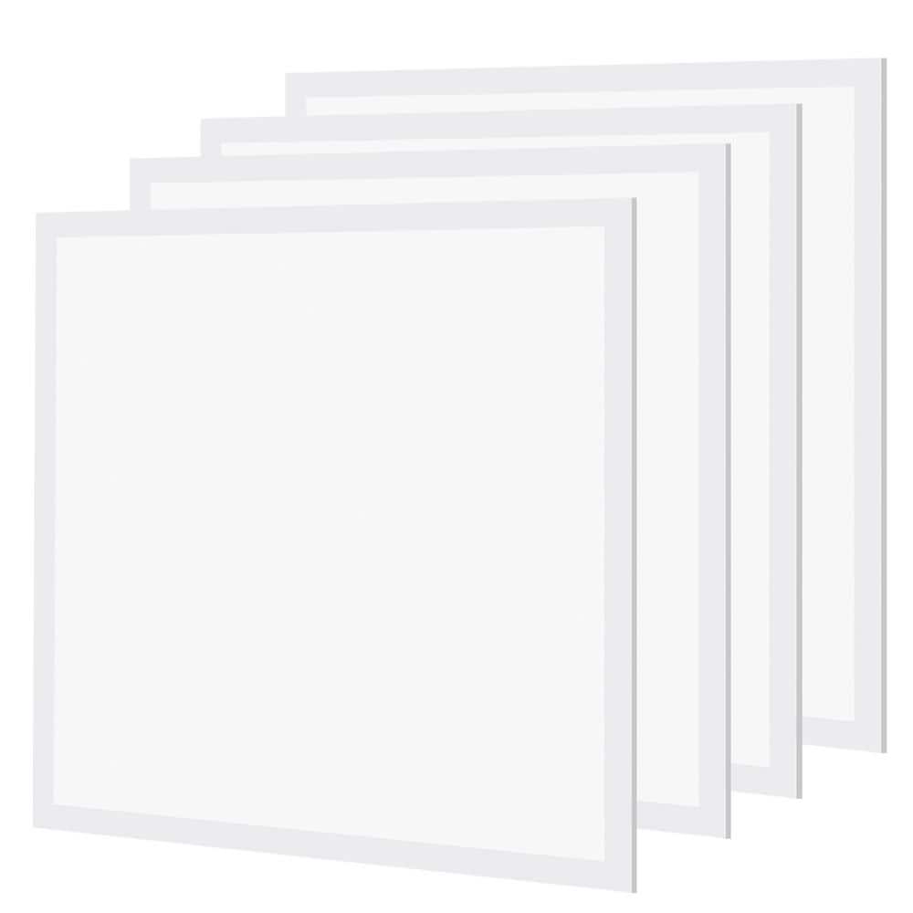 Bieuoram 2 ft. x 2 ft. 5800 Lumens Integrated LED Panel Light, 5000K Daylight, Dimmable (4 Pack)
