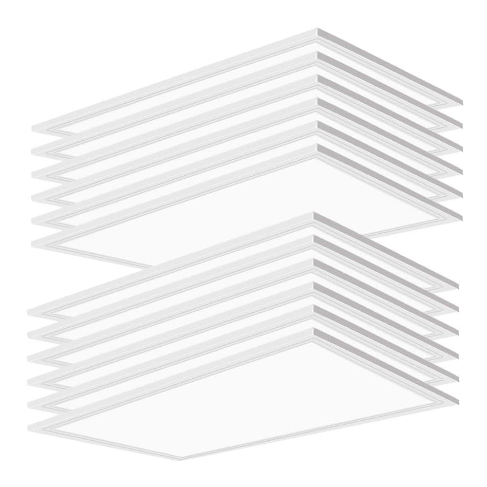 Bieuoram 2 ft. x 4 ft. 7800-Lumens Integrated LED Panel Light, 5000K White Color (12-Pack)