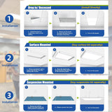Bieuoram 2 ft. x 4 ft. 7800-Lumens Integrated LED Panel Light, 5000K White Color (8-Pack)