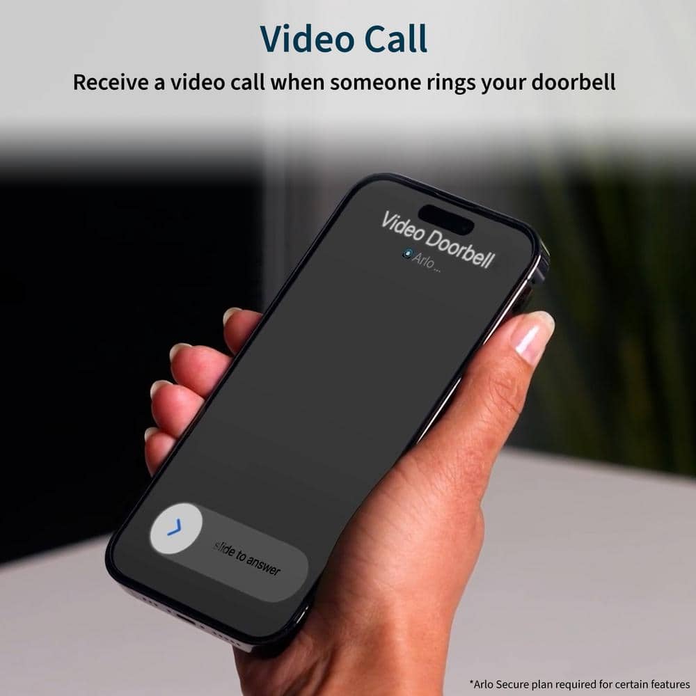 Arlo Video Doorbell 2K (2nd Gen) Wired/Wireless Smart Video Doorbell Camera with Head-To-Toe View and Night Vision - White