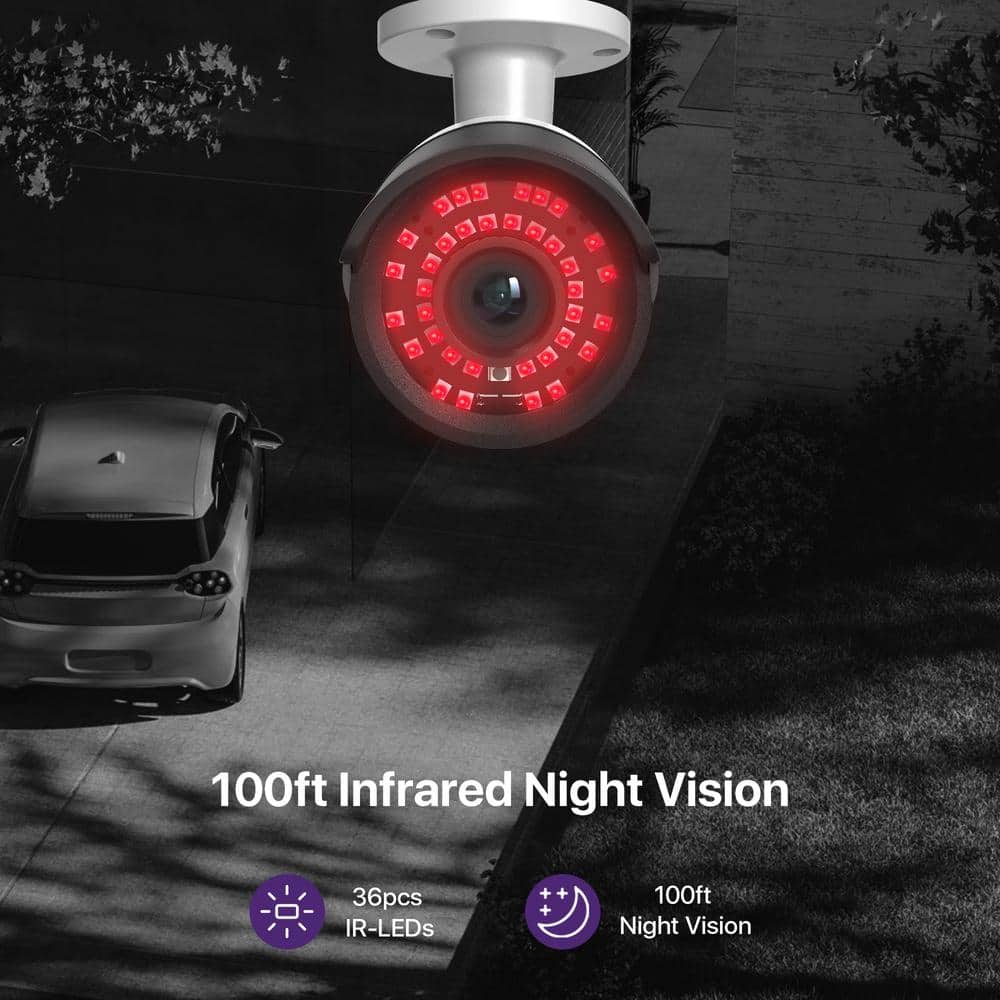 LOOCAM 1080p Wired TVI Outdoor Hardwired Bullet Security Camera Compatible for TVI/Hybrid DVR