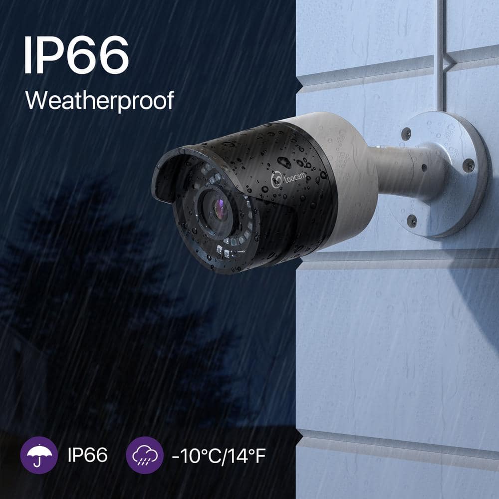 LOOCAM 1080p Wired TVI Outdoor Hardwired Bullet Security Camera Compatible for TVI/Hybrid DVR
