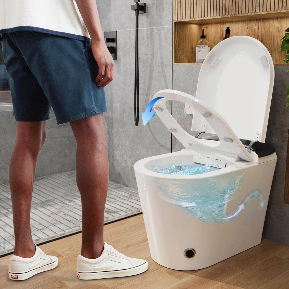 MYCASS Smart Toilet Bidet 1.32 GPF with Warm Air Dryer & Auto Flush