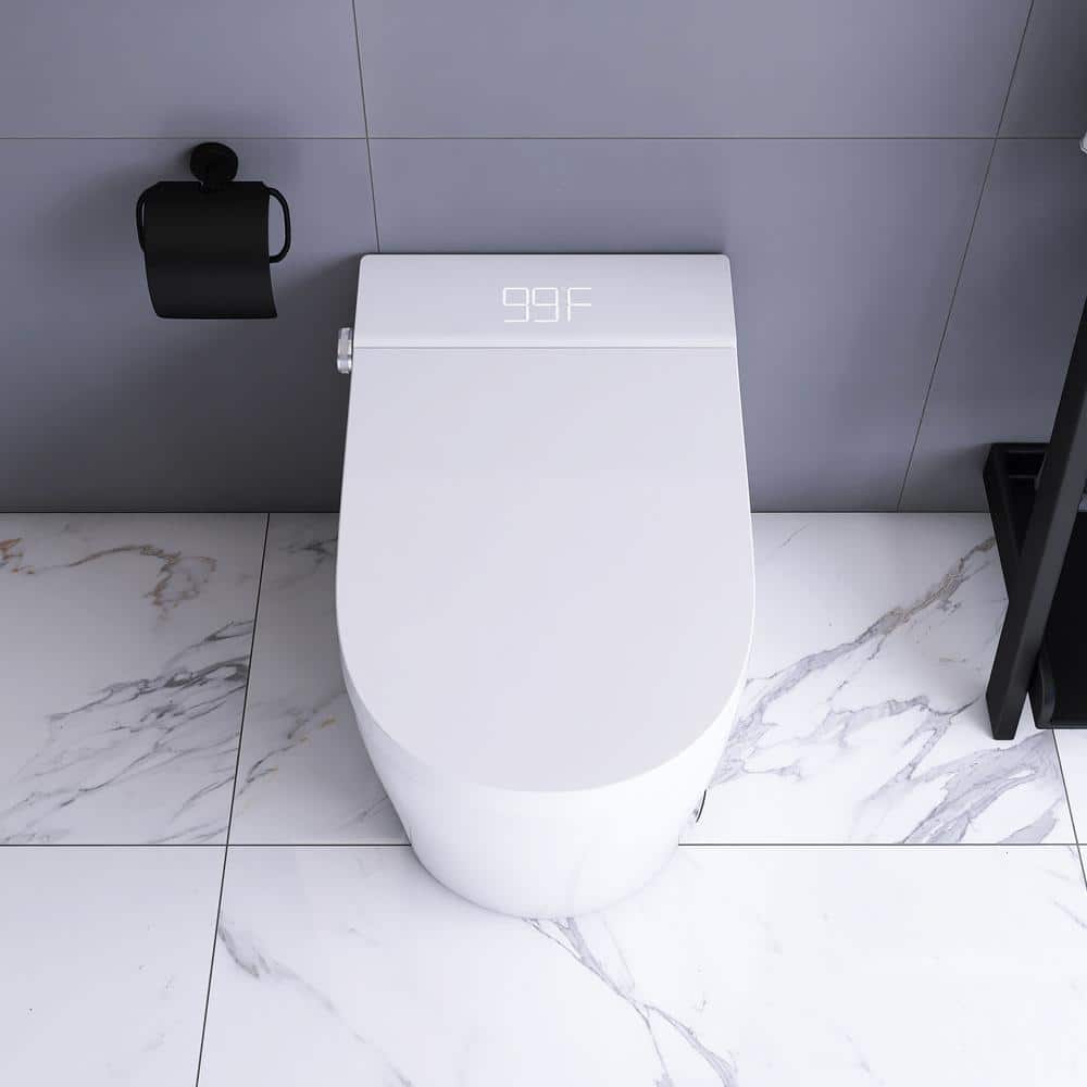 Boosicavelly Smart Bidet Toilet 1.19 GPF in White with Night Light and Remote Control