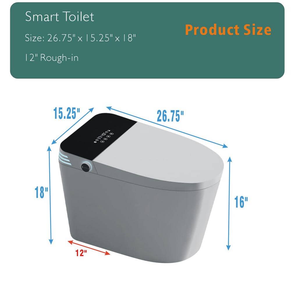 Boosicavelly Smart Elongated Bidet Toilet with Auto Flush & Heated Seat