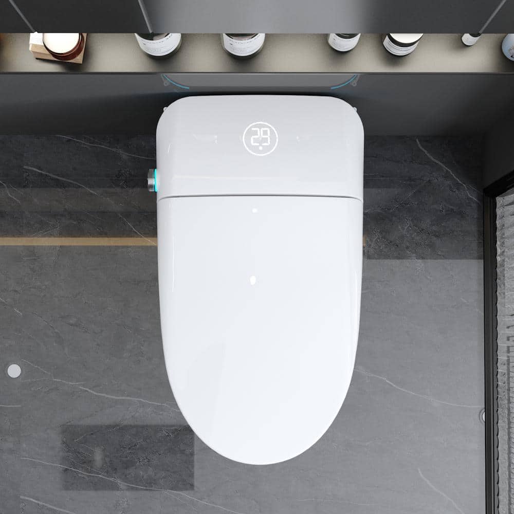 Boosicavelly Elongated Bidet Toilet with Foot Sensor and LED Display