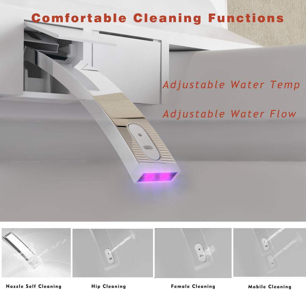 Boosicavelly Elongated Bidet Toilet with Foot Sensor and LED Display