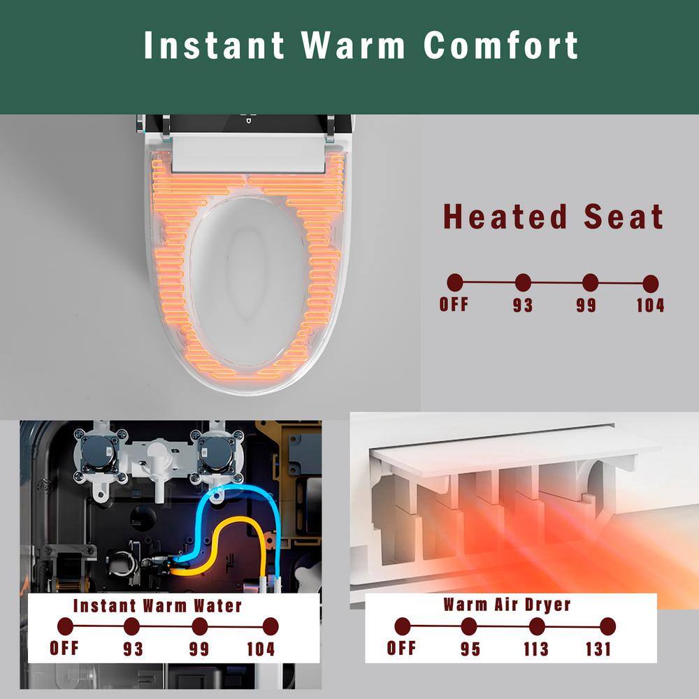 Boosicavelly Elongated Bidet Toilet with Auto Seat, Foot Sensor, and LED Display