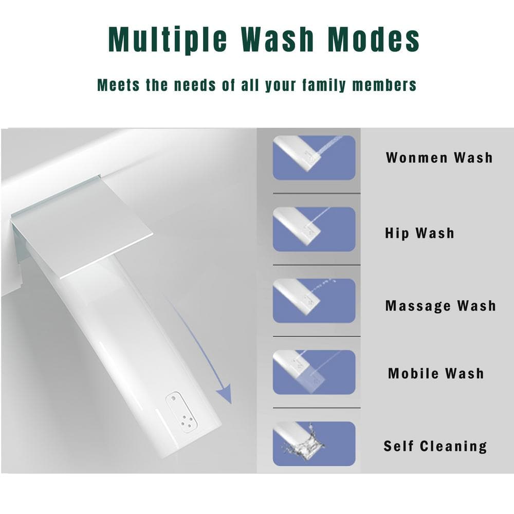 Boosicavelly Elongated Bidet Toilet with Auto Seat, Foot Sensor, and LED Display
