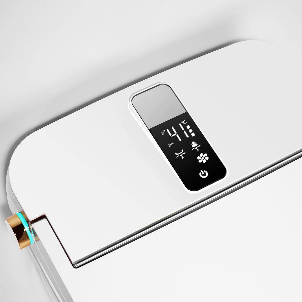 Boosicavelly Elongated Bidet Toilet 1.28 GPF Heated & Deodorizing in White