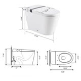 Boosicavelly Elongated Bidet Toilet with Heated Deodorizing & Soft Close - 1.28 GPF White