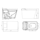 Boosicavelly Square Bidet Toilet with Heated, Deodorizing, Soft Close - FZUBTO4-W