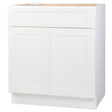 Bremen Cabinetry Bremen Ready to Assemble 30x34.5x24 in. Shaker Base Cabinet with 2 Doors and 1 Drawer in White