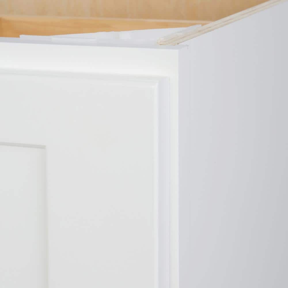 Bremen Cabinetry Bremen Shaker Ready to Assemble 33 x 34.5 x 24 in. Base Cabinet with 2 Doors and 2 Drawers in White