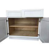 Bremen Cabinetry Bremen Shaker Ready to Assemble 33 x 34.5 x 24 in. Base Cabinet with 2 Doors and 2 Drawers in White