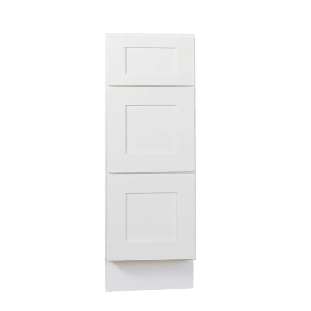 Bremen Cabinetry Bremen Ready to Assemble 15x34.5x24 in. Shaker Base Drawer with 1 Standard Drawer with 2 Deep Drawers in White