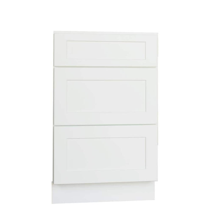 Bremen Cabinetry Bremen Ready to Assemble 24x34.5x24 in. Shaker Base Drawer with 1 Standard Drawer with 2 Deep Drawers in White