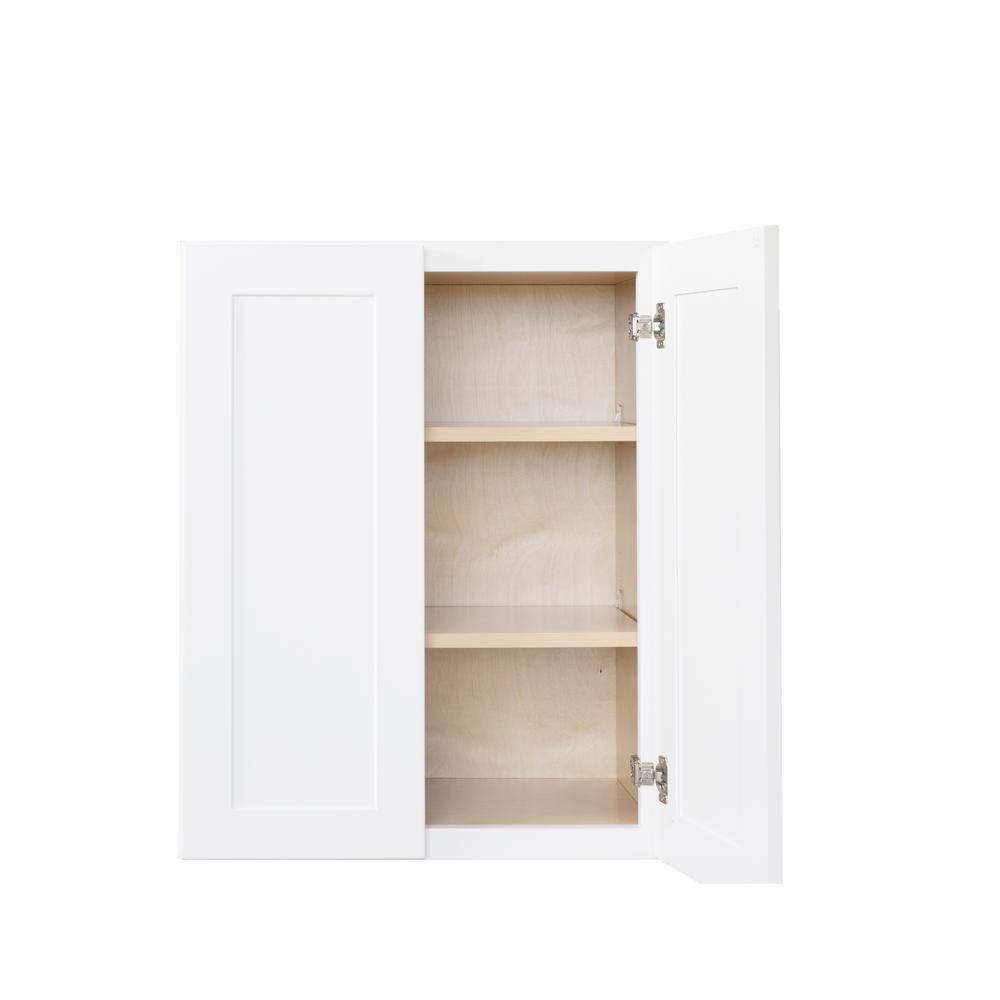 Bremen Cabinetry Bremen Ready to Assemble 27x36x12 in. Shaker Wall Cabinets with 2 Doors and 2 Adjustable Shelves in White
