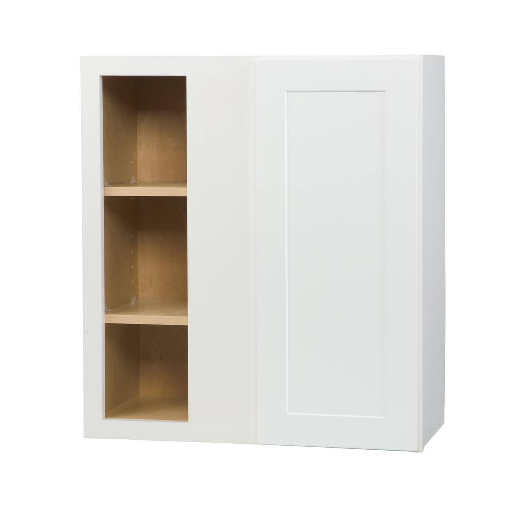 Bremen Cabinetry Bremen Ready to Assemble 27x30x12 in. Wall Blind Corner Cabinet with Adjustable Shelves in White