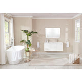 Vanity Art Bourges 55 in. Acrylic Flatbottom Bathtub in White/Brushed Nickel