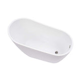 Vanity Art Bourges 55 in. Acrylic Flatbottom Bathtub in White/Brushed Nickel