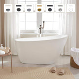 Vanity Art Bourges 55 in. Acrylic Flatbottom Bathtub in White/Brushed Nickel