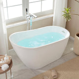 Vanity Art Bourges 55 in. Acrylic Flatbottom Bathtub in White/Brushed Nickel