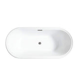 Vanity Art Versailles 67 in. x 31 in. Acrylic Freestanding Soaking Bathtub with Center Drain in White/Brushed Nickel