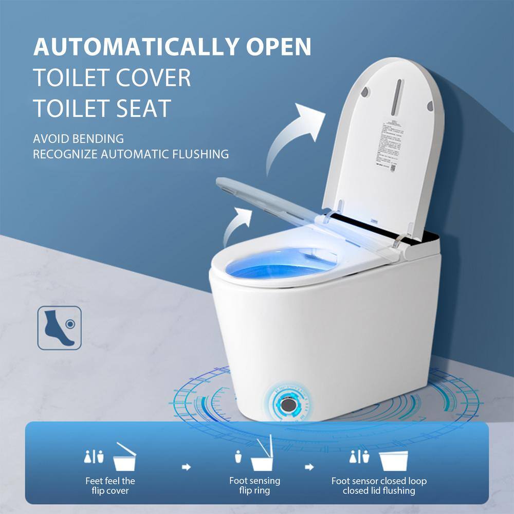 BWE Stylement Tankless Smart Bidet One Piece Toilet - Auto Open/Close, Auto Flush, Heated Seat, Warm Air Dryer