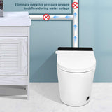 BWE Stylement Tankless Smart Bidet One Piece Toilet Square in White with Auto Open/Close and Flush