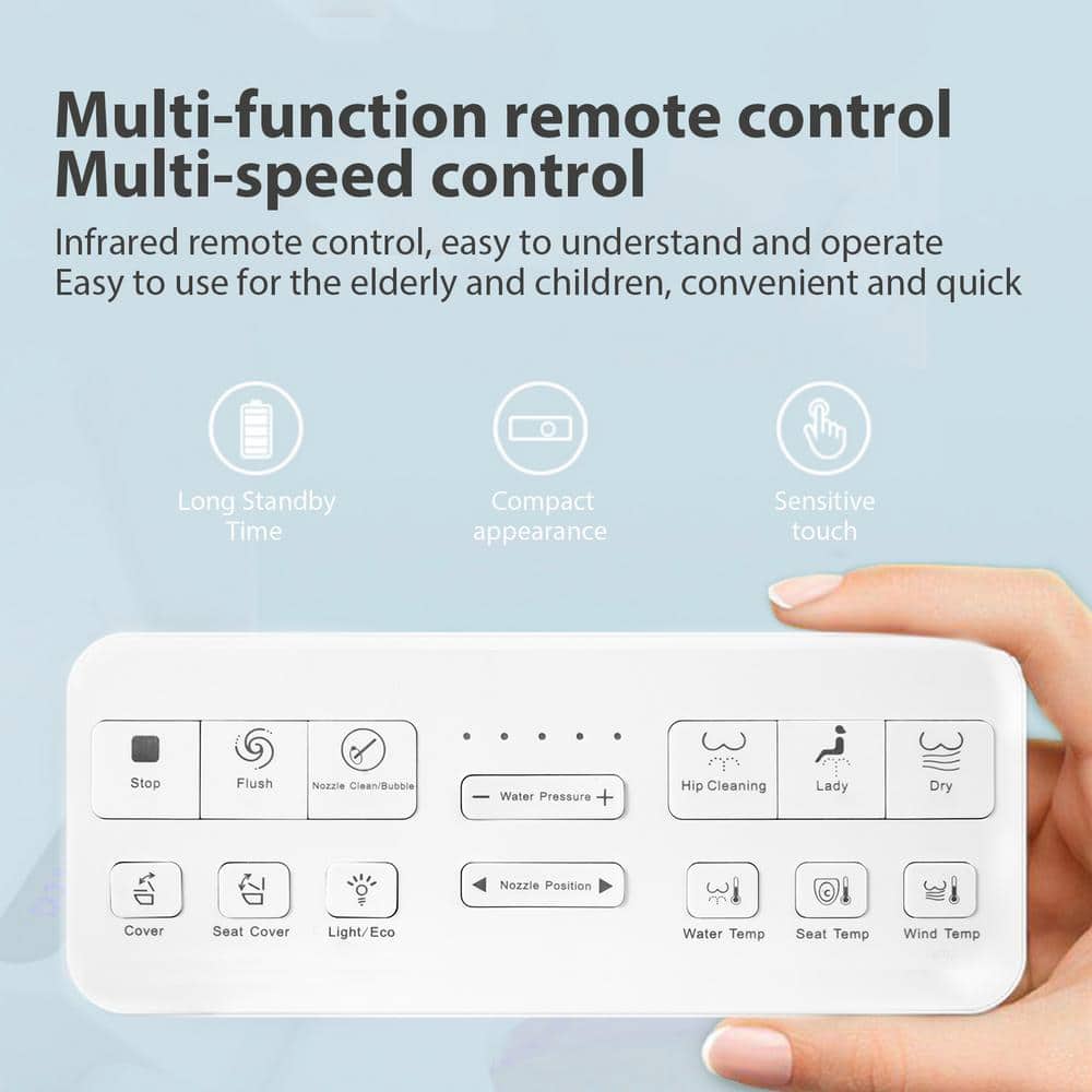 BWE Stylement Tankless Smart Bidet 1-Piece Toilet in White with Auto Open/Close and Heated Seat