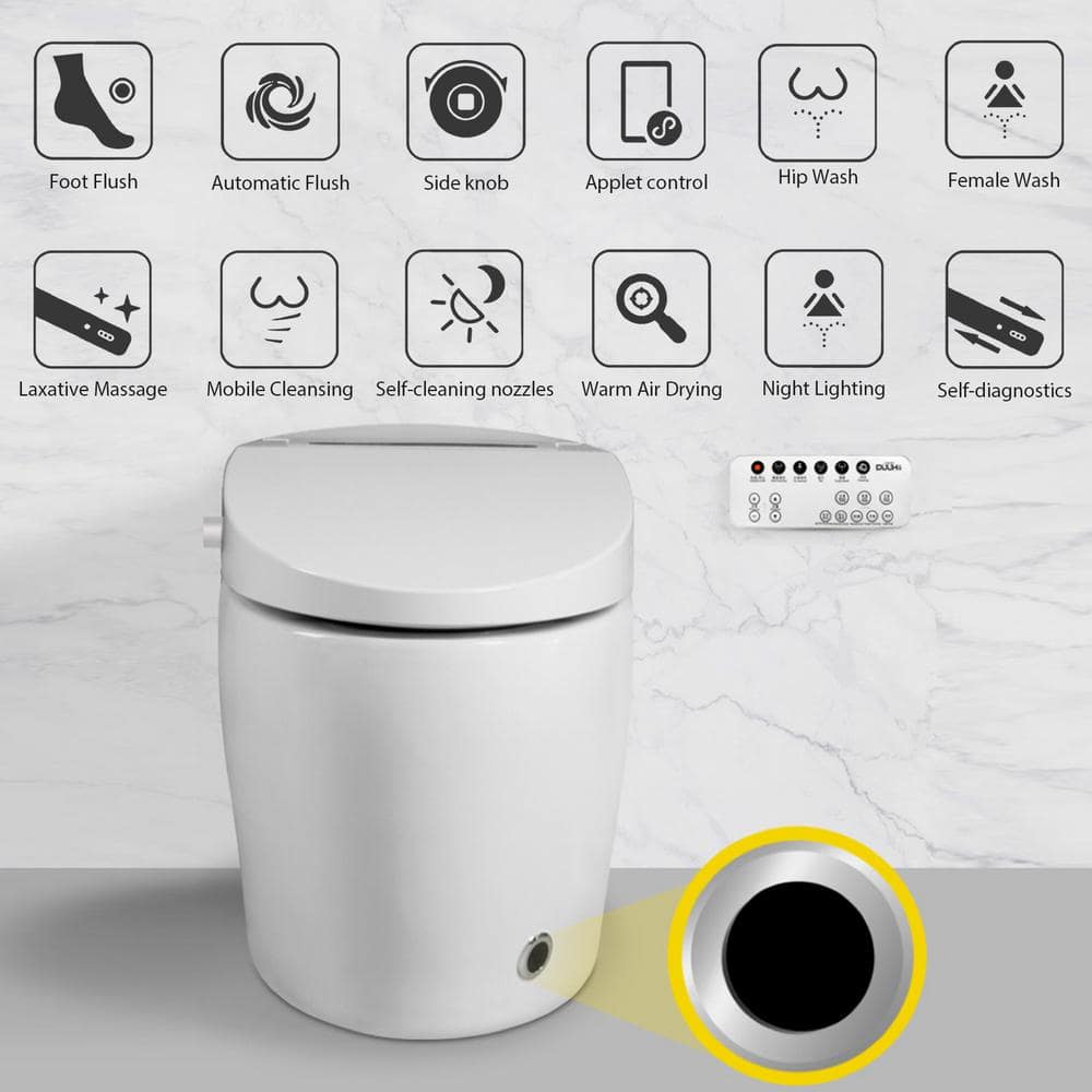 BWE Smart Elongated Toilet Bidet with Heated Seat and Remote Control