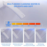 Relyblo Elongated Smart Bidet Toilet with Adjustable Sprayer, Built-In Aromatherapy, Foot Sensor