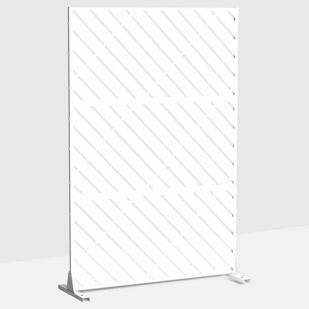 cadeninc 3.92 ft. x 6 ft. White Metal Privacy Screen Fence Panels