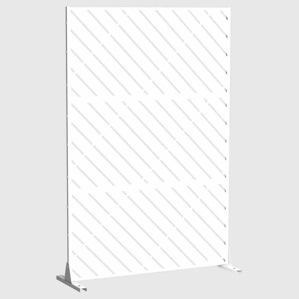 cadeninc 3.92 ft. x 6 ft. White Metal Privacy Screen Fence Panels