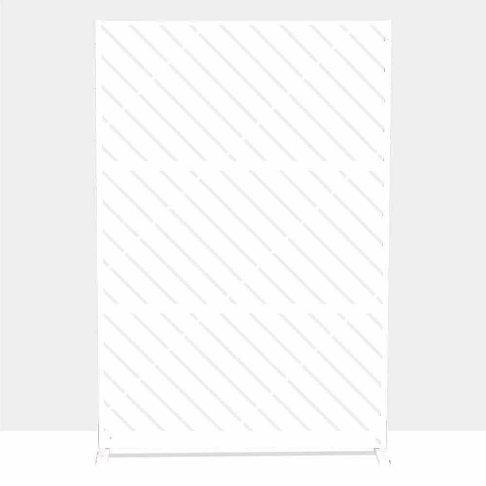 cadeninc 3.92 ft. x 6 ft. White Metal Privacy Screen Fence Panels