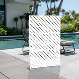 cadeninc 3.92 ft. x 6 ft. White Metal Privacy Screen Fence Panels
