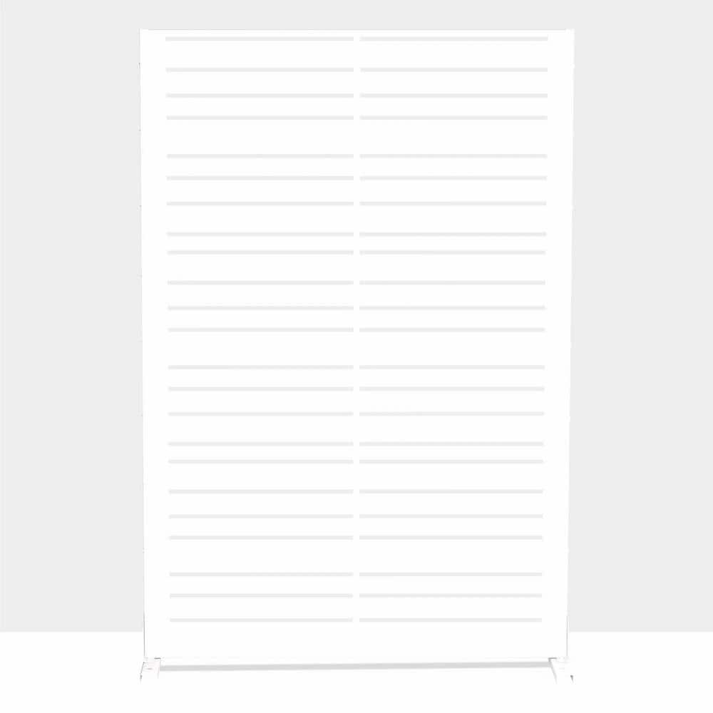 Cadeninc 3.92 ft. x 6 ft. Freestanding Metal Privacy Screen in White