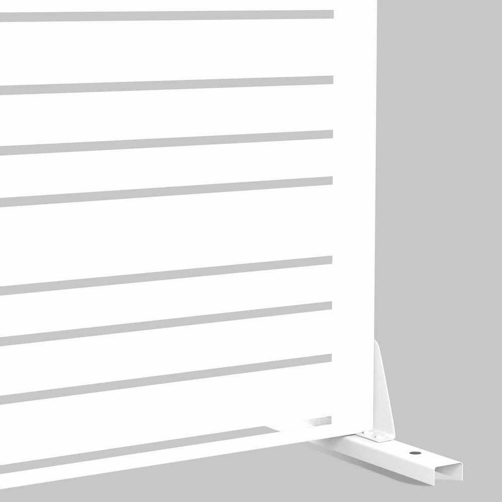 Cadeninc 3.92 ft. x 6 ft. Freestanding Metal Privacy Screen in White