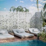 cadeninc 2.92 ft. x 6 ft. Metal Freestanding Privacy Screen in White