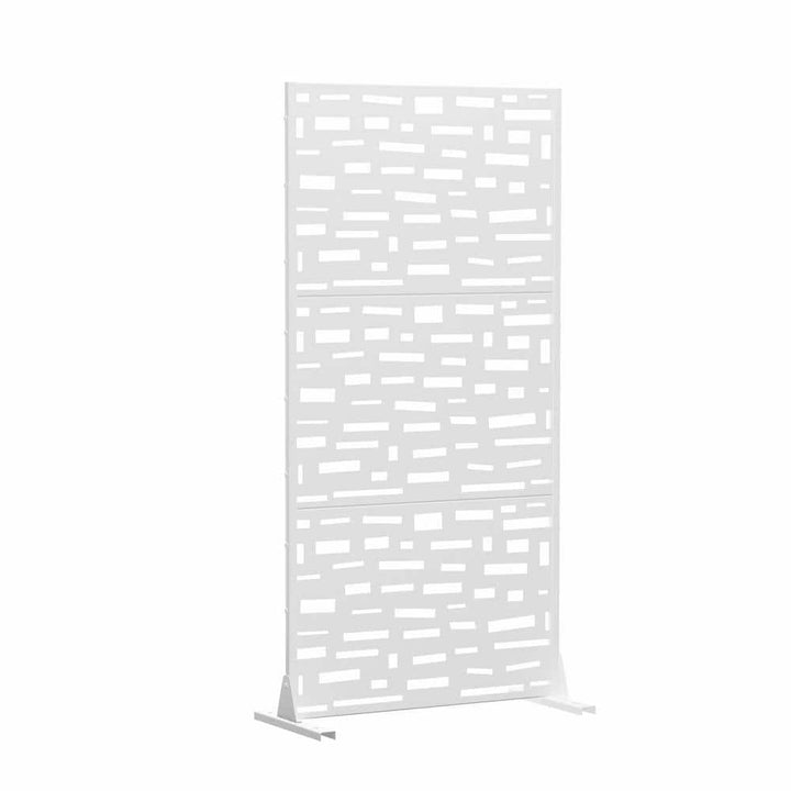 cadeninc 2.92 ft. x 6 ft. Metal Freestanding Privacy Screen in White