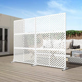 Cadeninc 3.92 ft. x 6 ft. Metal Freestanding Privacy Screen Fence Panel - White
