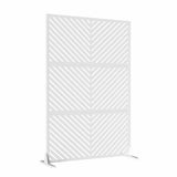 Cadeninc 3.92 ft. x 6 ft. Metal Freestanding Privacy Screen Fence Panel - White