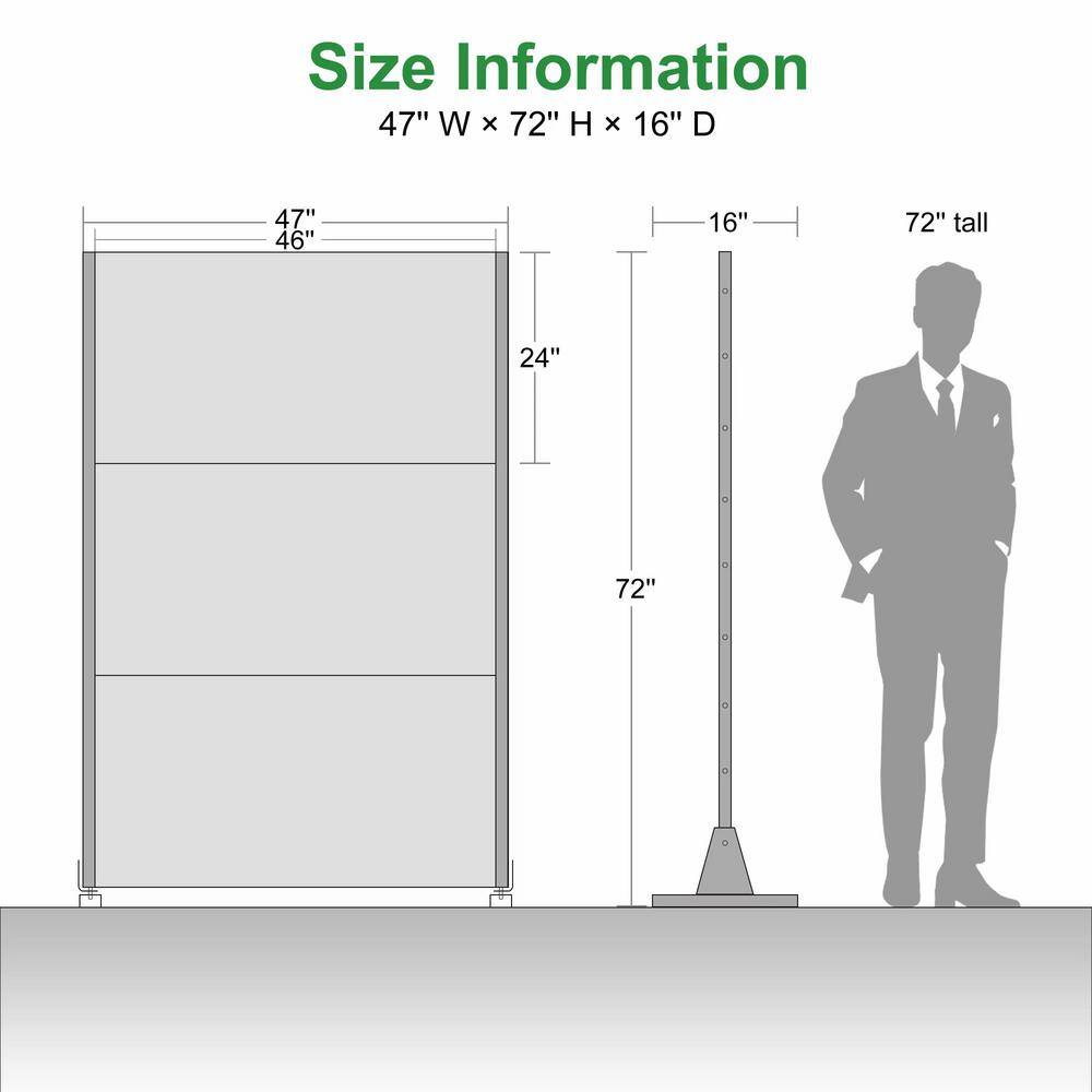 Cadeninc 3.92 ft. x 6 ft. Metal Freestanding Privacy Screen Fence Panel - White